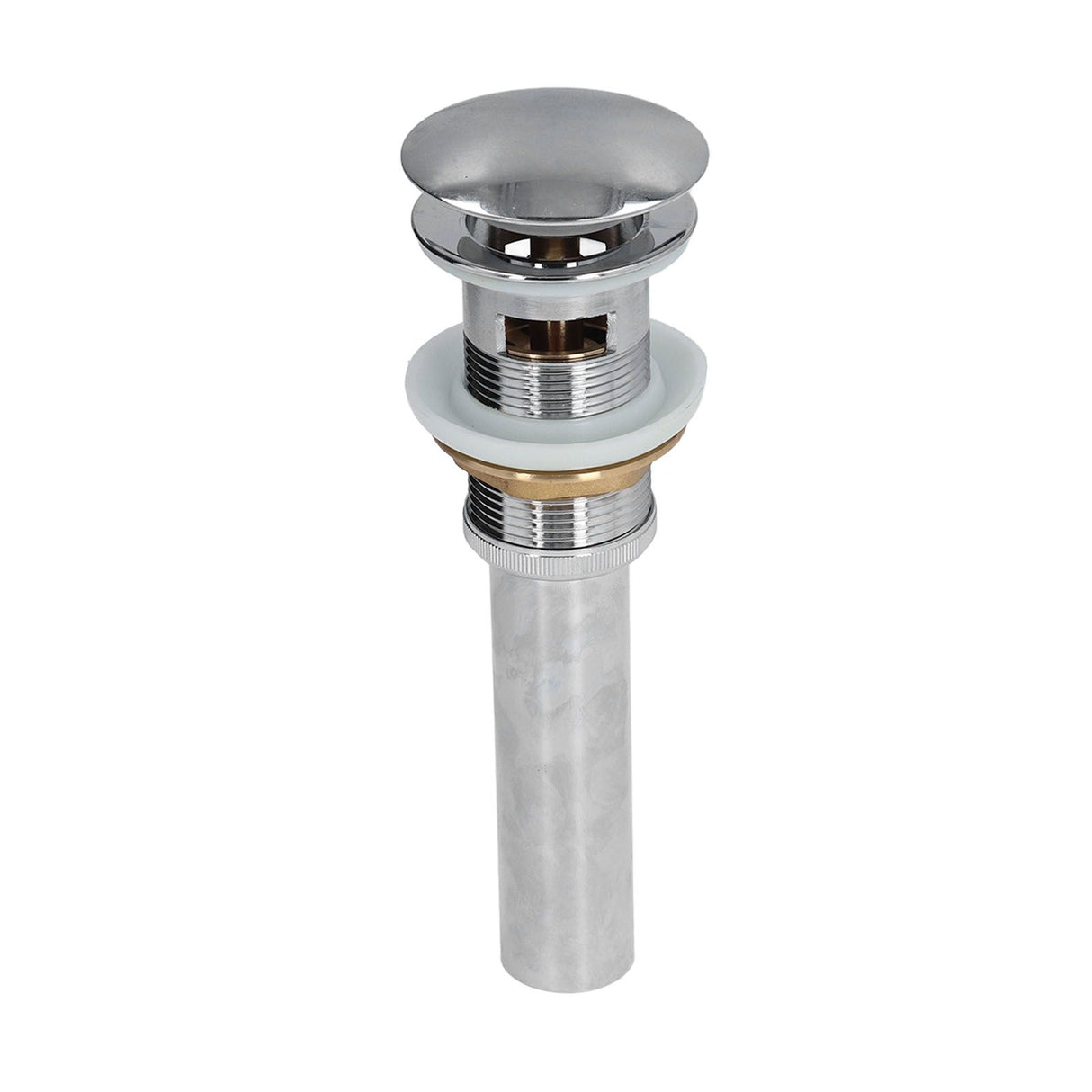 Sink Drain Stopper Copper Stainless Steel Bathroom Wash Basin Sink Drain Part for Home KitchenSilver with Overflow