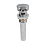 Sink Drain Stopper Copper Stainless Steel Bathroom Wash Basin Sink Drain Part for Home KitchenSilver with Overflow - Rear View