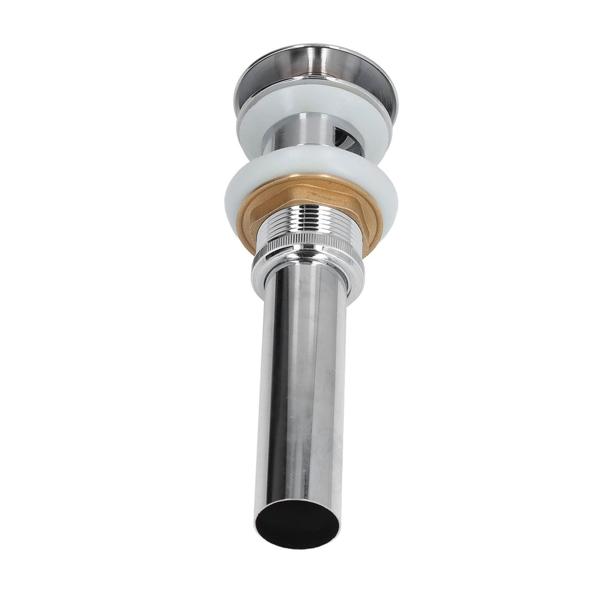 Sink Drain Stopper Copper Stainless Steel Bathroom Wash Basin Sink Drain Part for Home KitchenSilver with Overflow