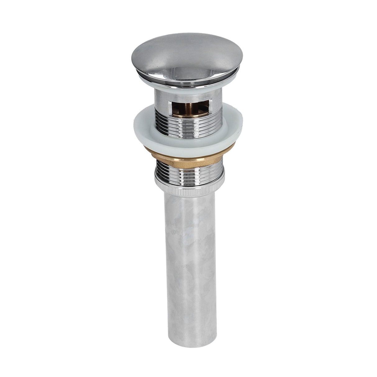Sink Drain Stopper Copper Stainless Steel Bathroom Wash Basin Sink Drain Part for Home KitchenSilver with Overflow