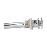Sink Drain Stopper Copper Stainless Steel Bathroom Wash Basin Sink Drain Part for Home KitchenSilver with Overflow
