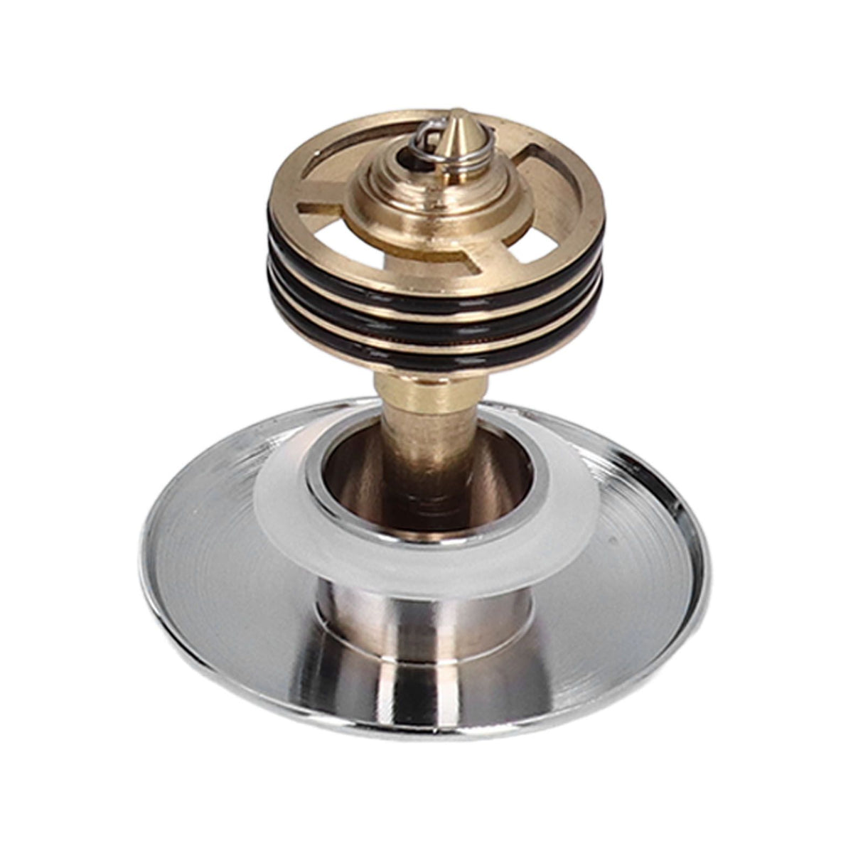 Sink Drain Stopper Copper Stainless Steel Bathroom Wash Basin Sink Drain Part for Home KitchenSilver with Overflow