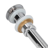 Sink Drain Stopper Copper Stainless Steel Bathroom Wash Basin Sink Drain Part for Home KitchenSilver with Overflow - Extra Image