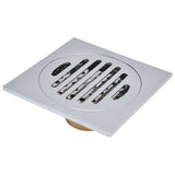 Floor Drain Square Copper Odor Resistant Self Sealing Gravity Floor Drain for Bathroom Kitchen Balconies - Side View