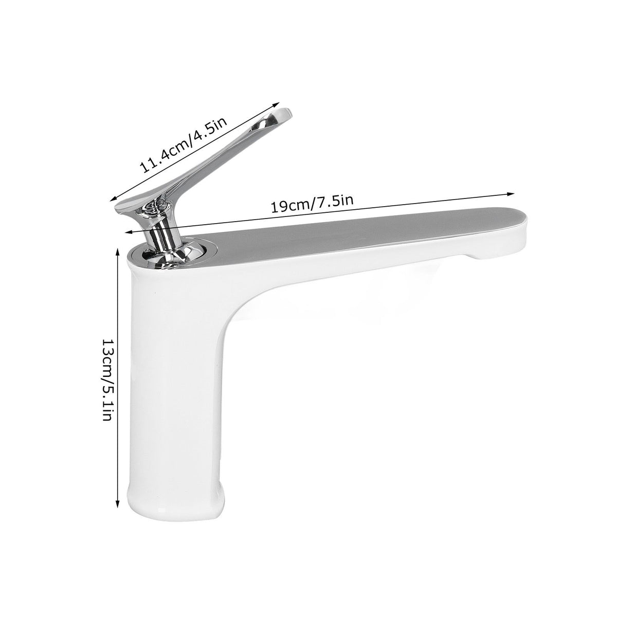 G1/2 Single Handle Basin Mixer Tap with Metal Handle Durable Solid Brass Bathroom Faucet