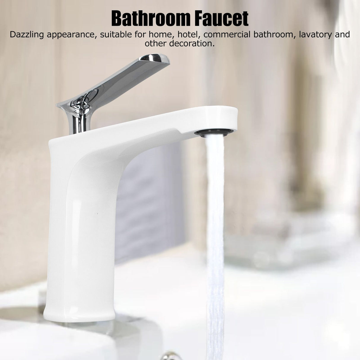 G1/2 Single Handle Basin Mixer Tap with Metal Handle Durable Solid Brass Bathroom Faucet