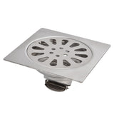 Shower Drain Square Shape Adjustable Tile Insertion Floor Drain Channel for Kitchen Bathroom - Low Angle