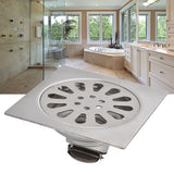 Shower Drain Square Shape Adjustable Tile Insertion Floor Drain Channel for Kitchen Bathroom - Extra Image