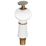 G1/2 Bathroom Faucet Washing Basin Bathroom Sink Tap Waterfall Single Hole Faucet for House Office BuildingWhite and Gold Short Style with Golden Handle
