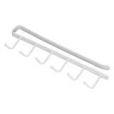 Coffee Mug Holder 6 Hooks Elegant Style Convenient Practical Stable Reliable Durable Wearable Kitchen Rack for HomeWhite - Rear View