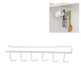 Coffee Mug Holder 6 Hooks Elegant Style Convenient Practical Stable Reliable Durable Wearable Kitchen Rack for HomeWhite