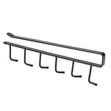 Coffee Mug Holder 6 Hooks Elegant Style Convenient Practical Stable Reliable Durable Wearable Kitchen Rack for HomeBlack - Top-Down View