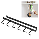 Coffee Mug Holder 6 Hooks Elegant Style Convenient Practical Stable Reliable Durable Wearable Kitchen Rack for HomeBlack - Extra Image