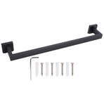 Hand Towel Holder Black Stainless Steel Fashion Design High Hardness Durable Stable Easy Installation Towel Bar