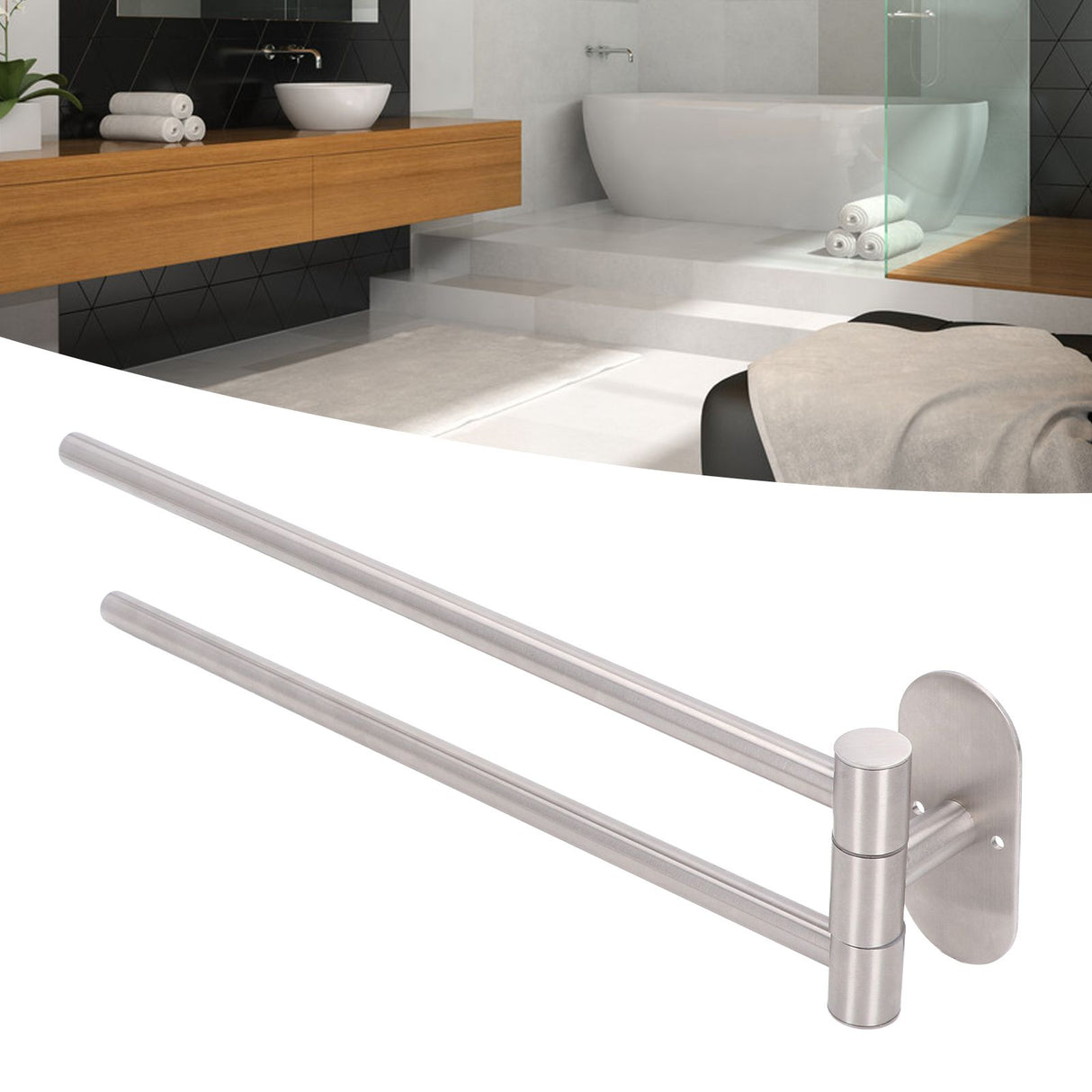 Stainless Steel Toilet Paper Bracket Single Seat 2 Poles Rotatable Toilet Paper Holder