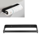 32cm Toilet Paper Holder Wall Mounted Toilet Tissue Roll Holders for Bathroom Kitchen Matte Black - Extra Image