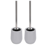2sets Toilet Bowl Cleaner Brush Lockable Thread Convenient Practical Efficient Safe Reliable Durable Cleaning ToolsGray (2pcs/inner Box)