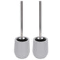 2sets Toilet Bowl Cleaner Brush Lockable Thread Convenient Practical Efficient Safe Reliable Durable Cleaning ToolsGray (2pcs/inner Box)