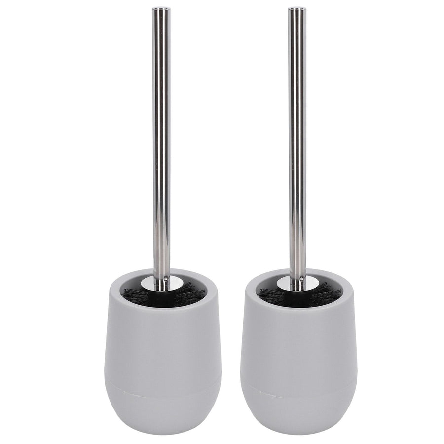 2sets Toilet Bowl Cleaner Brush Lockable Thread Convenient Practical Efficient Safe Reliable Durable Cleaning ToolsGray (2pcs/inner Box)