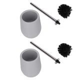 2sets Toilet Bowl Cleaner Brush Lockable Thread Convenient Practical Efficient Safe Reliable Durable Cleaning ToolsGray (2pcs/inner Box)