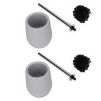 2sets Toilet Bowl Cleaner Brush Lockable Thread Convenient Practical Efficient Safe Reliable Durable Cleaning ToolsGray (2pcs/inner Box)