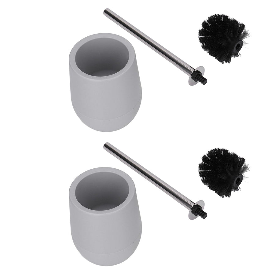 2sets Toilet Bowl Cleaner Brush Lockable Thread Convenient Practical Efficient Safe Reliable Durable Cleaning ToolsGray (2pcs/inner Box)