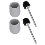 2sets Toilet Bowl Cleaner Brush Lockable Thread Convenient Practical Efficient Safe Reliable Durable Cleaning ToolsGray (2pcs/inner Box)