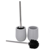 2sets Toilet Bowl Cleaner Brush Lockable Thread Convenient Practical Efficient Safe Reliable Durable Cleaning ToolsGray (2pcs/inner Box) - Top-Down View