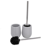 2sets Toilet Bowl Cleaner Brush Lockable Thread Convenient Practical Efficient Safe Reliable Durable Cleaning ToolsGray (2pcs/inner Box)