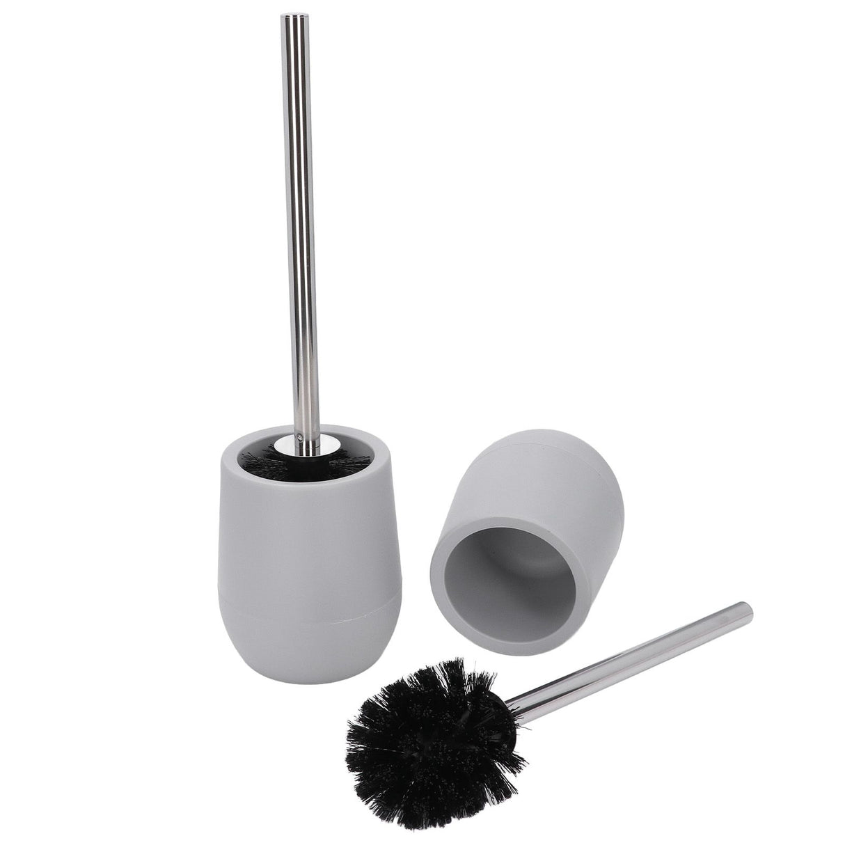 2sets Toilet Bowl Cleaner Brush Lockable Thread Convenient Practical Efficient Safe Reliable Durable Cleaning ToolsGray (2pcs/inner Box)