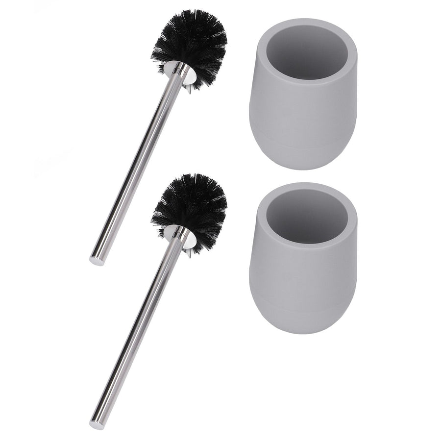 2sets Toilet Bowl Cleaner Brush Lockable Thread Convenient Practical Efficient Safe Reliable Durable Cleaning ToolsGray (2pcs/inner Box)