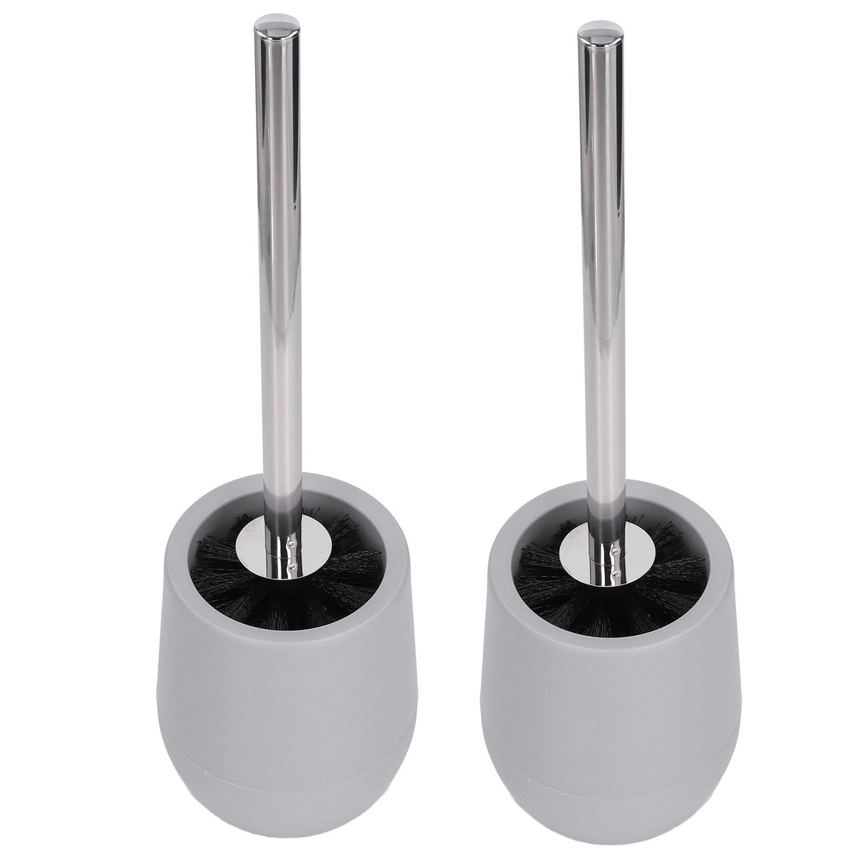 2sets Toilet Bowl Cleaner Brush Lockable Thread Convenient Practical Efficient Safe Reliable Durable Cleaning ToolsGray (2pcs/inner Box)