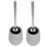 2sets Toilet Bowl Cleaner Brush Lockable Thread Convenient Practical Efficient Safe Reliable Durable Cleaning ToolsGray (2pcs/inner Box) - Low Angle