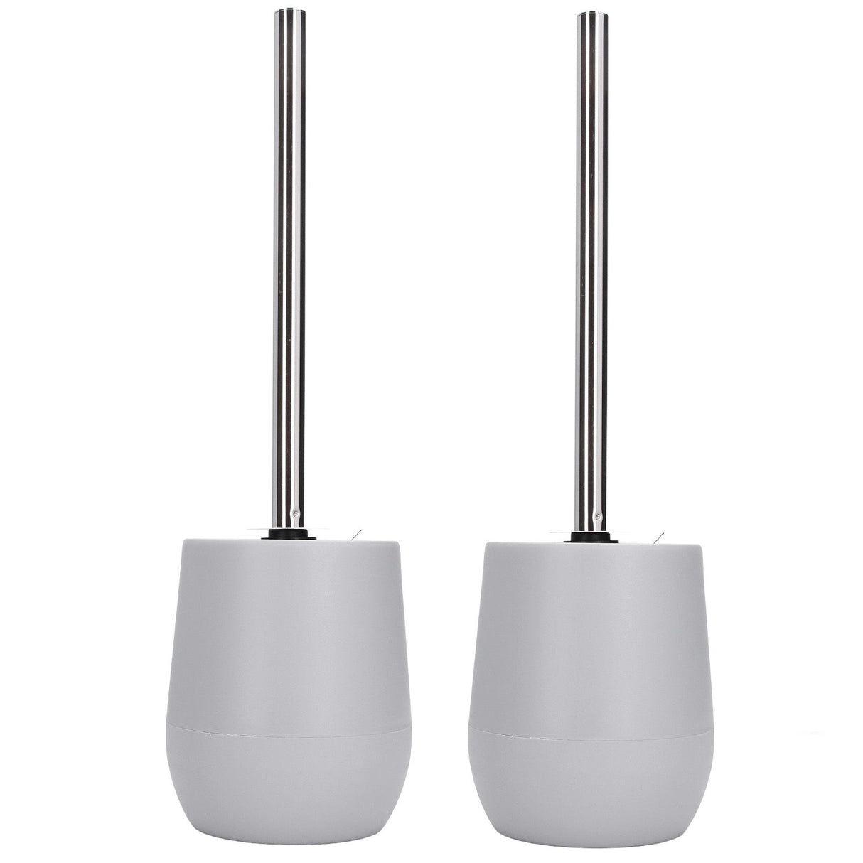 2sets Toilet Bowl Cleaner Brush Lockable Thread Convenient Practical Efficient Safe Reliable Durable Cleaning ToolsGray (2pcs/inner Box)