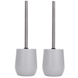 2sets Toilet Bowl Cleaner Brush Lockable Thread Convenient Practical Efficient Safe Reliable Durable Cleaning ToolsGray (2pcs/inner Box)