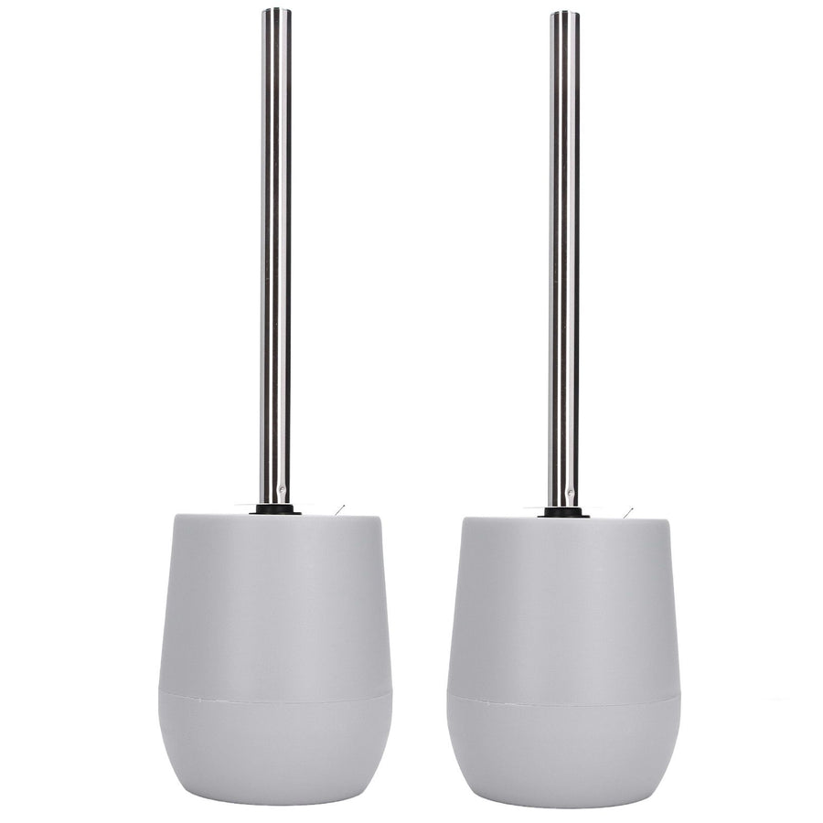 2sets Toilet Bowl Cleaner Brush Lockable Thread Convenient Practical Efficient Safe Reliable Durable Cleaning ToolsGray (2pcs/inner Box)