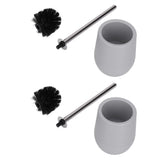 2sets Toilet Bowl Cleaner Brush Lockable Thread Convenient Practical Efficient Safe Reliable Durable Cleaning ToolsGray (2pcs/inner Box)