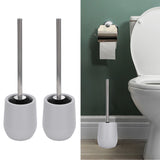 2sets Toilet Bowl Cleaner Brush Lockable Thread Convenient Practical Efficient Safe Reliable Durable Cleaning ToolsGray (2pcs/inner Box)