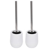 2sets Toilet Bowl Cleaner Brush Lockable Thread Convenient Practical Efficient Safe Reliable Durable Cleaning ToolsWhite (2pcs/inner Box)