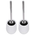 2sets Toilet Bowl Cleaner Brush Lockable Thread Convenient Practical Efficient Safe Reliable Durable Cleaning ToolsWhite (2pcs/inner Box)