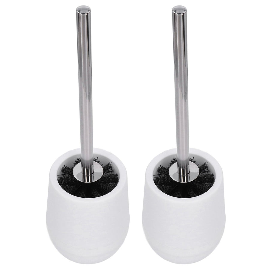 2sets Toilet Bowl Cleaner Brush Lockable Thread Convenient Practical Efficient Safe Reliable Durable Cleaning ToolsWhite (2pcs/inner Box)