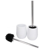 2sets Toilet Bowl Cleaner Brush Lockable Thread Convenient Practical Efficient Safe Reliable Durable Cleaning ToolsWhite (2pcs/inner Box) - Side View