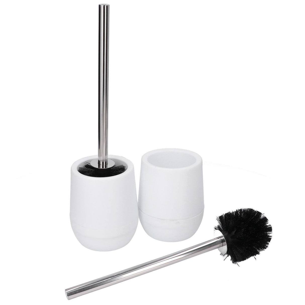 2sets Toilet Bowl Cleaner Brush Lockable Thread Convenient Practical Efficient Safe Reliable Durable Cleaning ToolsWhite (2pcs/inner Box)