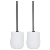 2sets Toilet Bowl Cleaner Brush Lockable Thread Convenient Practical Efficient Safe Reliable Durable Cleaning ToolsWhite (2pcs/inner Box) - Close-Up Angle