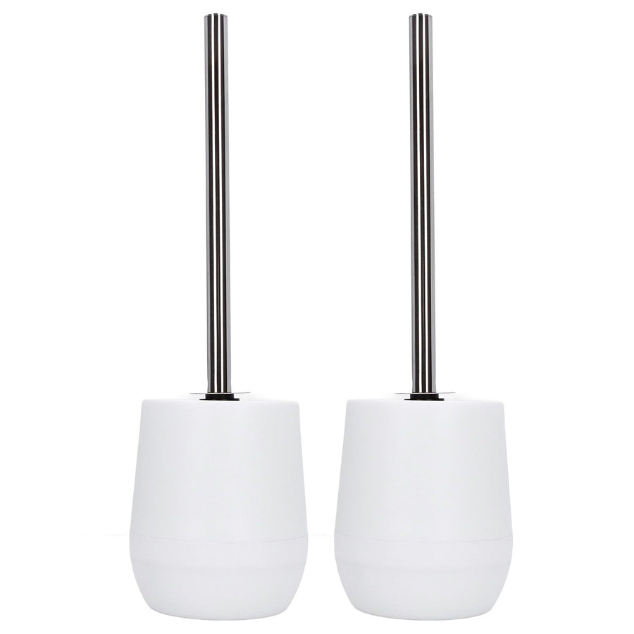 2sets Toilet Bowl Cleaner Brush Lockable Thread Convenient Practical Efficient Safe Reliable Durable Cleaning ToolsWhite (2pcs/inner Box)
