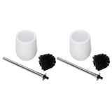 2sets Toilet Bowl Cleaner Brush Lockable Thread Convenient Practical Efficient Safe Reliable Durable Cleaning ToolsWhite (2pcs/inner Box)
