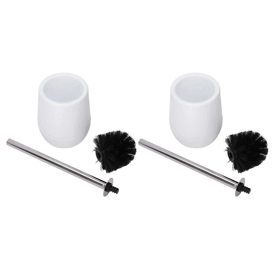 2sets Toilet Bowl Cleaner Brush Lockable Thread Convenient Practical Efficient Safe Reliable Durable Cleaning ToolsWhite (2pcs/inner Box)
