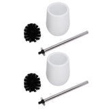 2sets Toilet Bowl Cleaner Brush Lockable Thread Convenient Practical Efficient Safe Reliable Durable Cleaning ToolsWhite (2pcs/inner Box) - Extra Image