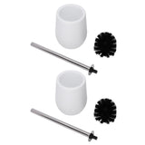 2sets Toilet Bowl Cleaner Brush Lockable Thread Convenient Practical Efficient Safe Reliable Durable Cleaning ToolsWhite (2pcs/inner Box)