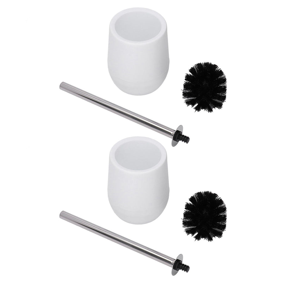 2sets Toilet Bowl Cleaner Brush Lockable Thread Convenient Practical Efficient Safe Reliable Durable Cleaning ToolsWhite (2pcs/inner Box)